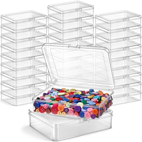Jetec 30 Pieces Small Clear Plastic Storage Box, 5 x 4 x 1.3 Inch by Jetec