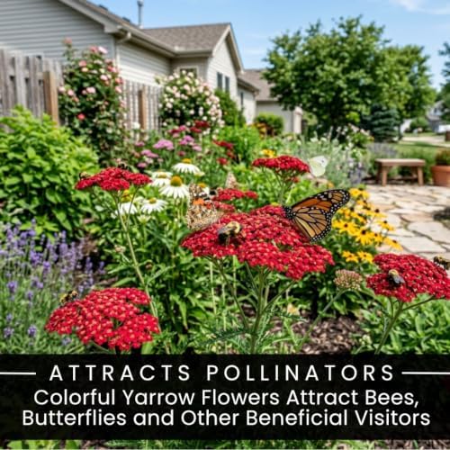 5 Red Yarrow Live Plant Plugs | Achillea Perennial Pollinator Garden Plants - Image 4