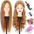 Mannequin Head 60% Human Hair Blonde Hairdressing Practice Head WZ-27# by Leeven