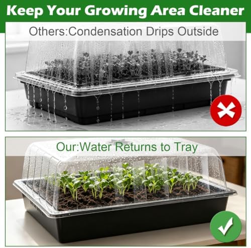 RooTrimmer 8-Pack Seed Trays with 4" Humidity Dome, Water-Return Design - Image 3