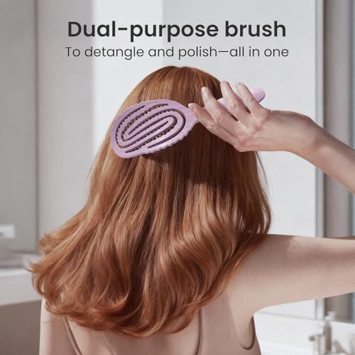 AIMIKE Hemp-Relax Detangling Hair Brush for Wet & Dry Hair, Purple2 - Image 4