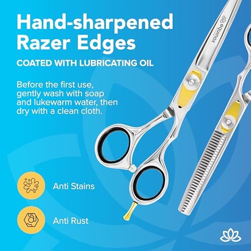 Equinox Professional Razor Edge Hair Cutting/Thinning Scissor Set/2, 6.5" - Image 5