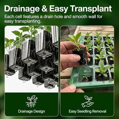 Gardzen 5 Pack 40 Cell BPA Free Seed Starter Tray Kit - Image 4