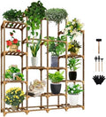 Plant Stand Indoor Outdoor, 14 Tiered Plant Shelf Wood Plant Rack by Uneedem