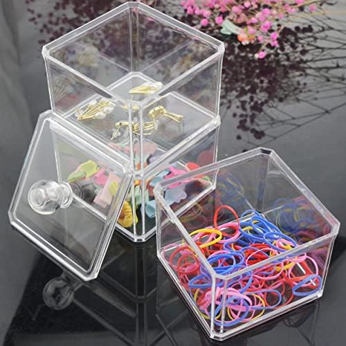 Acrylic Hair Accessories Organizer for Girls with Lids, 3 Stackable - Image 4