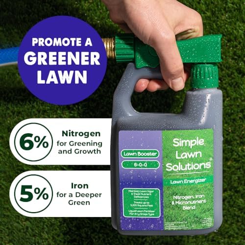 Commercial Grade Lawn Fertilizer with Iron- Liquid Fertilizer Spray- Nitrogen and Iron for Deeper Green Turf- Any Grass Type - Simple Lawn Solutions - Lawn Energizer - 32 Ounce - Image 2