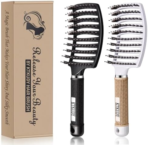 2 Pack Detangling Brushes for Women & Kids, Wet & Dry Hair, All Hair Types by KTKUDY