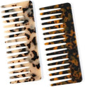 Hair Detangling Comb, 2 Pack Large Cellulose Acetate Wide Tooth Comb by TaShow