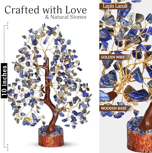 YATSKIA Lapis Lazuli Tree of Life Crystal Bonsai, Unique Gifts for Women, Mom & Friends, Handmade Crystal Tree for Home, Bedroom & Office Desk Decor, Birthday Gifts - Image 2