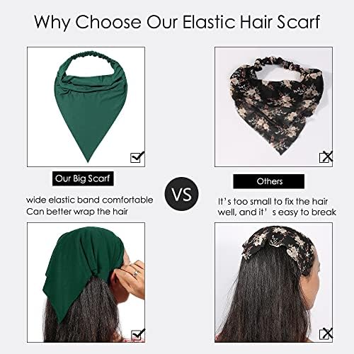 Vercret Hair Scarf Headband for Women,Boho Bandana Pretied Elastic Kerchief - Image 2