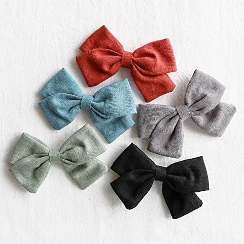 Baby Girl Hair Clips Bows Barrettes 10 Pack Fully Lined Alligator Clip 3.4 Inch Hair Accessories for Little Girls Toddler Kids Children - Image 7