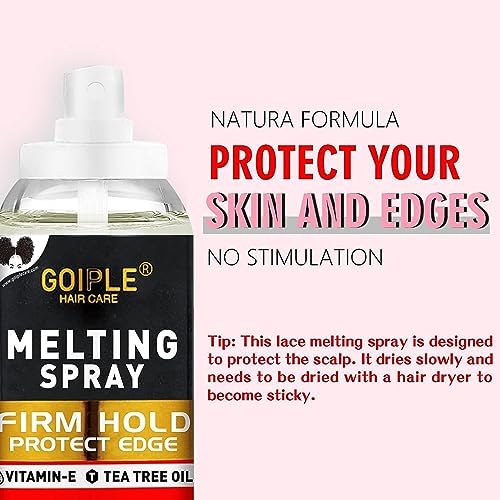 Lace Melting Spray Glue-Less Hair Adhesive for Wigs, Bond Wig Closure Front Extensions, Wigs Natural Finishing Hold Protect Edge Kit - Image 2
