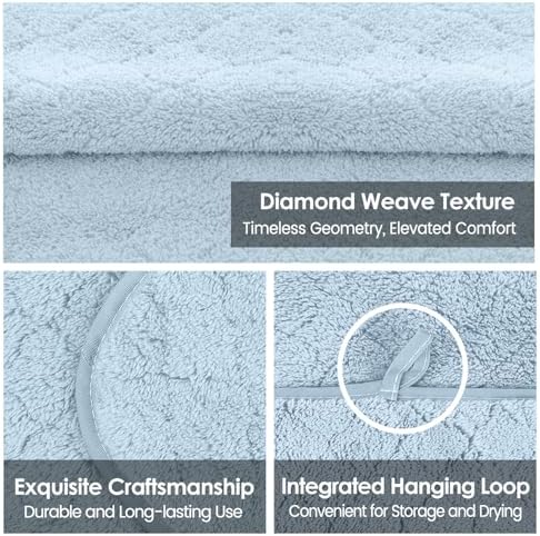 JML Bath Towels, Pack of 2, 30 in x 60 in, Light Blue - Image 3