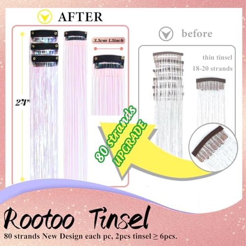 Hair Tinsel Clip in White Fairy Hair Tinsel Kit - Image 2