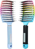Magical Ultra Detangling Brush for Wet or Dry Hair, Detangler Brush, Fast Drying Styling Massage Hairbrush for Men, Women and Kids (2pcsRainbow-A) by Heubek