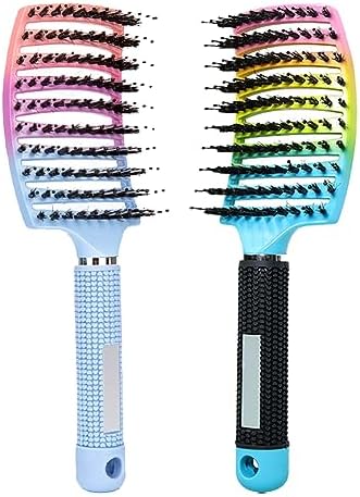 Magical Ultra Detangling Brush for Wet or Dry Hair, Detangler Brush, Fast Drying Styling Massage Hairbrush for Men, Women and Kids (2pcsRainbow-A) by Heubek
