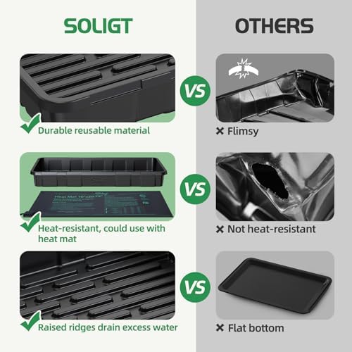 SOLIGT Extra Thick Heavy Duty 10 Pack 1020 Seed Starting Trays - Image 5