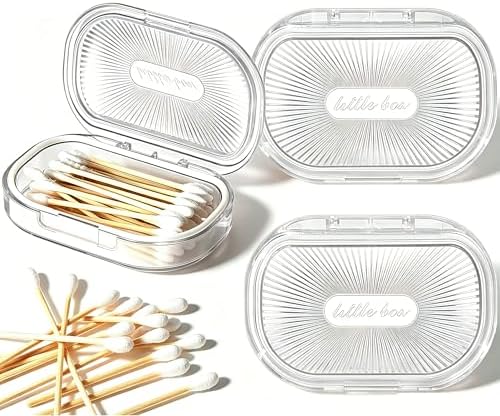 Travel Qtip Holder with Lid,2 Pcs Portable Swab Container,White by ESEHGS