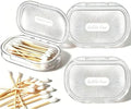 Travel Qtip Holder with Lid,2 Pcs Portable Swab Container,White by ESEHGS