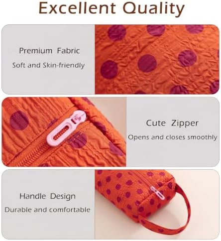 RSRSLEII Polka Dot Hair Tools Travel Bag,Hair Styling Accessories Storage Case for Shark FlexStyle,Dyson Airwrap Hair Dryer,Curling Iron,Straightener,Revlon Hair Tools,Portable&Foldable(24Orange) - Image 3