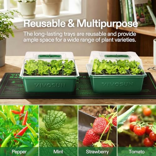 VIVOSUN 6-Pack Seed Starter Trays & 10"x20.75" Seedling Heat Mat - Image 5
