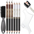 Noerrors Barber Pencil for Lineup Magic Hairline Enhancement Beard Guide Shaping Pencils for Design Razor Trace Black Brown White Barber Chalk Pencils Set with Sharpener Ruler Brush for Men by Noerrors