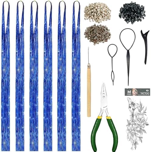 Hair Tinsel Kit With Tool Fairy Glitter Tinsel Hair Extensions for Girls by YUUYEEHAIR