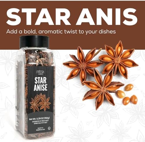 Fresh Finest Whole Star Anise 5.29oz - Premium Quality Star Anise Whole - All-Natural, Non-GMO, Gluten-Free, Kosher - Perfect for Baking, Cooking, and Tea - Image 5