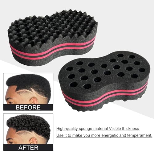 FIABC Big Holes & Big Size Barber Hair Brush Sponge Dreads Locking Twist Afro Curl Coil Wave Hair Care Tool(1 Pack) - Image 6