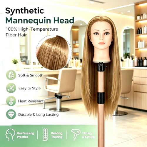 Synthetic Mannequin Head with Stand & Tools (Blonde) - Image 2