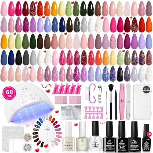 Beetles Gel Nail Polish Kit with U V Light - 68Pcs Gel Nail Kit 35 Colors by beetlesGelPolish