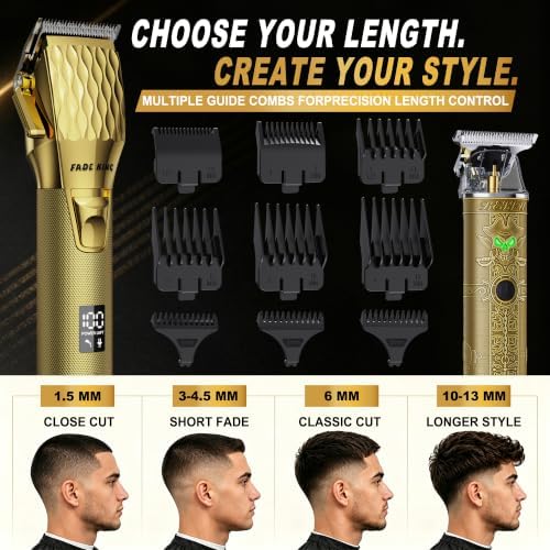 FADEKING Professional Hair Clippers for Men, Cordless Clipper & Trimmer Kit - Image 6