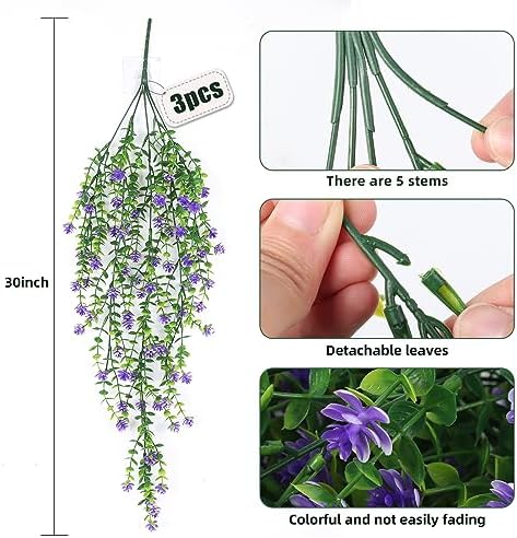 RECUTMS Vine Plant Fake Ferns Plants Large Faux Artificial Hanging Vines - Image 2