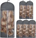 5Pcs 31.5in Hair Extension Holder Wig Storage Bag with Hanger, Grey by Unknown