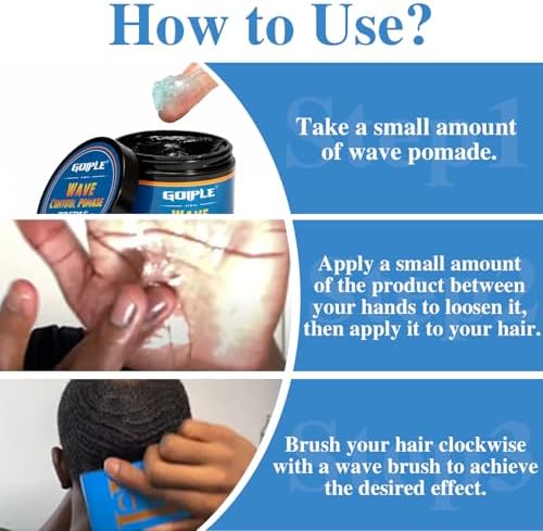Goiple Natural Wave Pomade Strong Hold Easy Wash 360 Wave Training Hair Cream, Waves Grease for Men Water-Based Hair Cream for Wave, Moisture, Control and Silky Shine, Wave Pomade for Black Men 4oz - Image 6