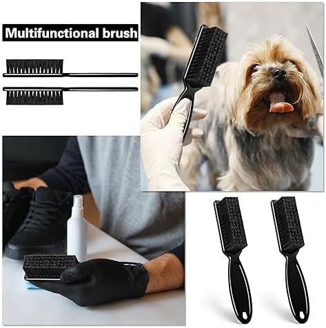 NICEMOVIC Barber Clipper Cleaning Brushes, 20 Pcs Plastic Handle Nylon Bristles, Multifunctional Cleaning Supplies for Hair Salon, Home and Travel Use (Black) - Image 6