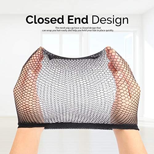 Fandamei 6PCS Wig Cap, 6PCS Black Mesh Wig Cap Net, Closed End Hair Mesh Net, Liner Weaving Caps for Women, Men, Kids, Wig Caps for Halloween, Cosplay - Image 3