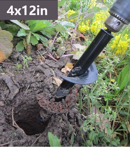 TCBWFY Garden Auger Drill Bit for Planting,Spiral Hole Drill Earth Post Umbrella Bulb Planter Auger for 3/8" Hex Drive 1.6"x9",1.6"x16.5",3.5"x16",4"x12",2"x32" - Image 4