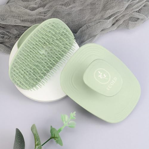 Ecoed 2 PC Scalp Massager Shampoo Brush, Scalp Scrubber & Exfoliator(Green) - Image 2