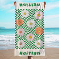 JML Custom Flower Beach Towel with Name, Microfiber, 30 x 60 in by JML
