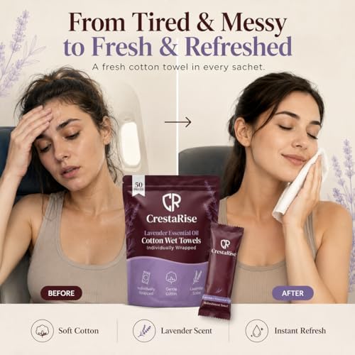 Hot or Cold Moist Cotton Towel Individually Wrapped 9" X 9" Inch Essential Oil Scent Wet Towelettes Disposable Face & Hand Pre-Moistened Wipes Soft Refreshing for Travel Spa Hotel - Image 3