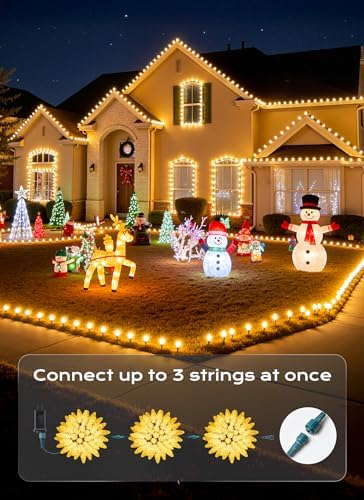 2 Pack 88FT 110 LED C9 Christmas Lights Outdoor Warm White Christmas Lights - Image 3