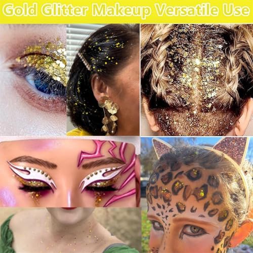 Go Ho Gold Glitter Stick, Sparkly Hair Face Body Shimmer for Women Kids - Image 7