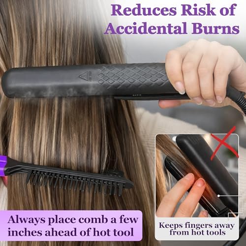 HerStyler Hair Straightening Comb for Flat Iron - Easy Styling & Parting - Image 4