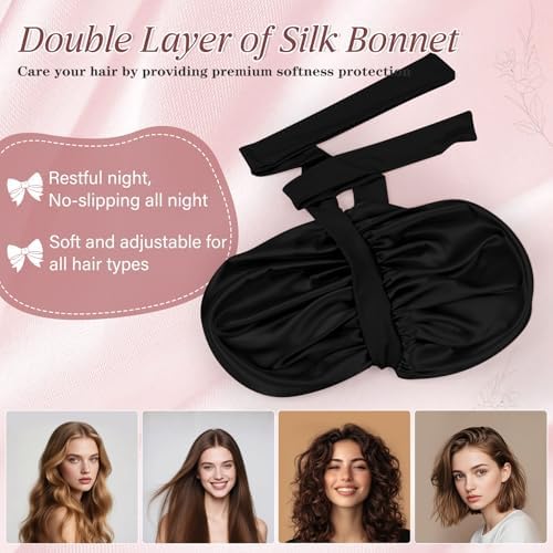 VarCozy Adjustable Double Layer Satin Bonnet for Sleeping to Reduce Frizz - Image 3