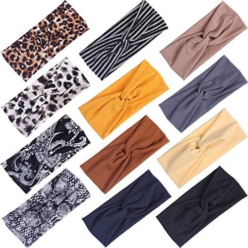 Kachanaa 12 Pack Headbands for Women, Elastic Wide Headbands Non Slip Workout Yoga Sport Hair Bands for Women’s Hair Accessories by Kachanaa
