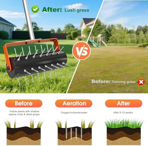 Rolling Lawn Aerator Tool Seed Dispenser for Small Seeds，Handheld Seed Planter Tool Seed Dibber Multifunctional Seed Spacer Gardening Tools - Image 2