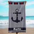JML Personalized Beach Towel with Name, Custom Anchor Beach Towel, Customized Microfiber Pool Towel, Quick Dry & Absorbent Swim Towel for Adult,Anniversary, Birthday, Summer Holiday,Vacation by JML