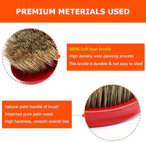 Soft Wave Brush for Men 360 - LexRory Curved Boar Brushes for Wavy Hair - Image 3