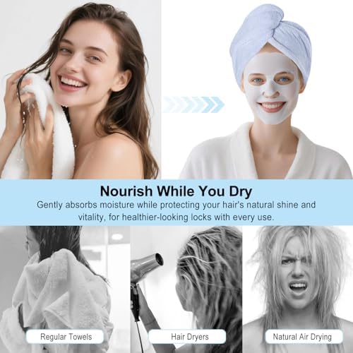 Microfiber Hair Drying Towel Wrap,Hair Turbans Towel for Wet Hair - Image 7